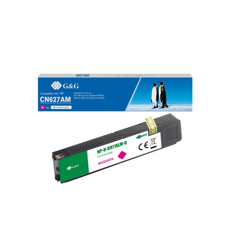 GeG HP 971XL Magenta Pigment Cartuccia d'inchiostro generica - Sostituisce CN627AE/CN623AE