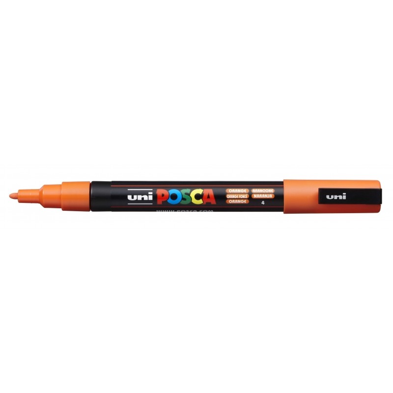 Posca PC-3M Pennarello - Punta affusolata 0.9-1.3 mm - Inchiostro a base d'acqua - Resistente alla luce - Colore arancio