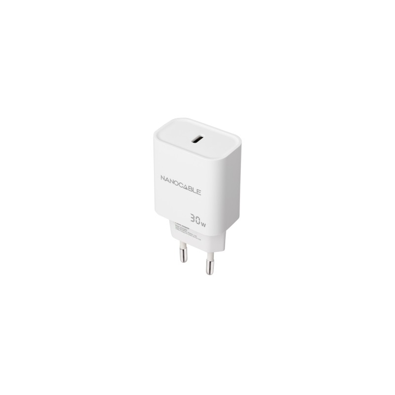 Caricabatterie da parete USB-C/PD Nanocable 30W - Bianco
