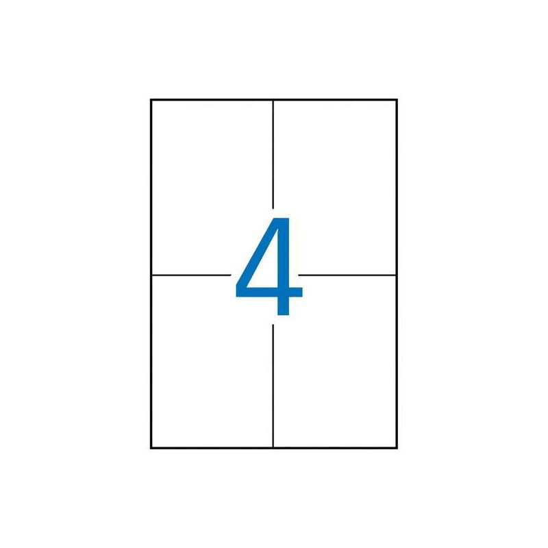 Apli Confezione da 400 etichette rettangolari 105x148 mm - 100 fogli per 4 etichette - Adesivo permanente - Bordi diritt