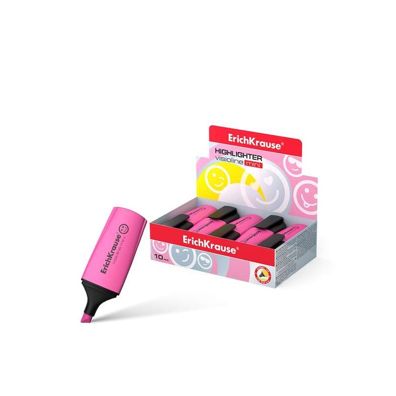 Erichkrause Visioline Mini Fluorescente - Punta smussata - Corsa da 0.6 a 5.2 mm - Colore rosa