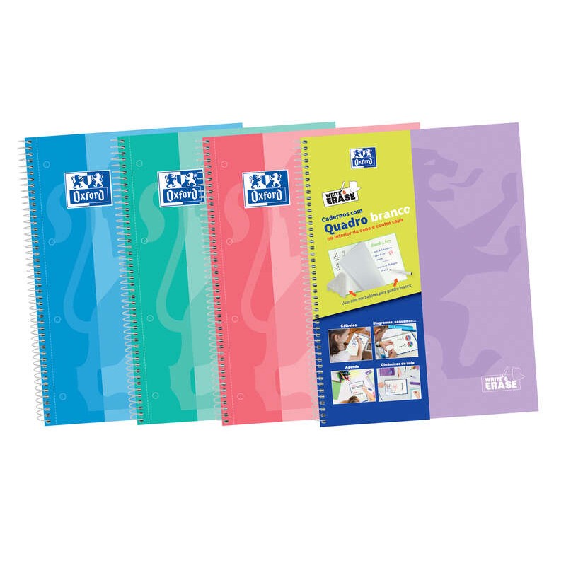 Oxford School Classic WriteeErase A4+ Europeanbook - Copertina rigida - 1 riga 2M - 100 fogli - Colori assortiti