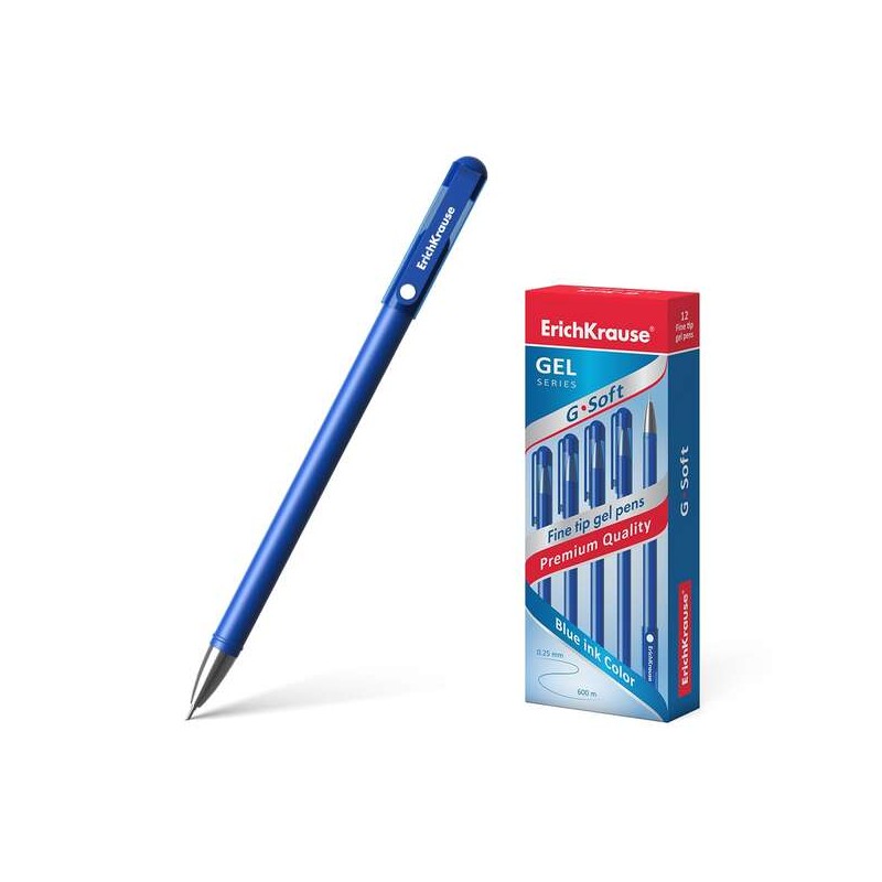 Penna a sfera G-Soft Gel di Erichkrause - Rivestimento soft touch - Punta fine ad ago - Inchiostro ad asciugatura rapida