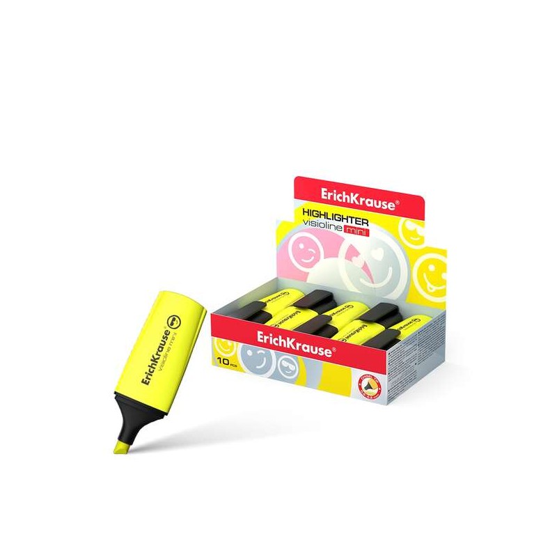 Erichkrause Visioline Mini Fluorescente - Punta smussata - Corsa da 0.6 a 5.2 mm - Colore giallo