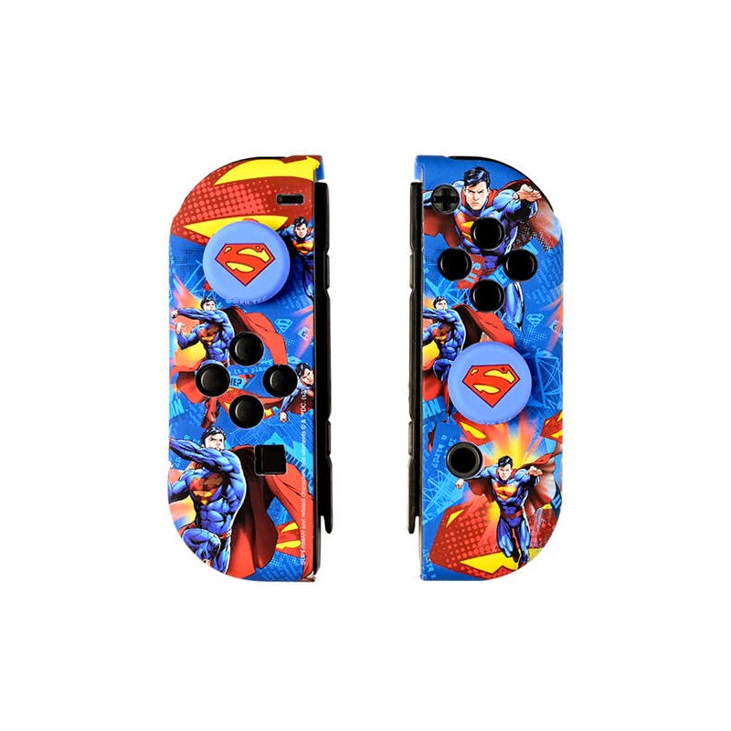 FR-TEC Superman Custodia protettiva rigida per Nintendo Switch Joycons - Impugnature con logo Superman in rilievo - Conf