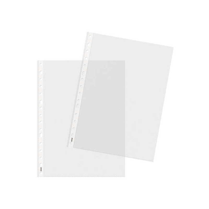 Dohe Basic Plus Confezione da 100 maniche multiforo formato A4 a 16 fori - Polipropilene ruvido - Qualità Basic Plus