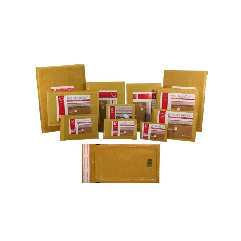 Sacchetto imbottito Bismark Kraft Nº11 100x165 mm - Fodera interna in lamina d'aria - Chiusura autoadesiva - Ideale per