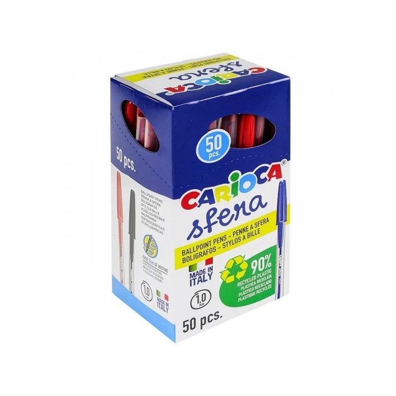 Penna a sfera Carioca Sfera - Punta Ø 1 mm - Cappuccio e inchiostro di colore retrò - Scrittura super scorrevole - Con