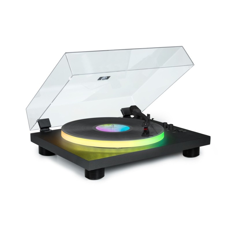 Giradischi Bluetooth Bigben con altoparlanti - Funzione di arresto automatico - Connessione RCA/Bluetooth - Colore nero