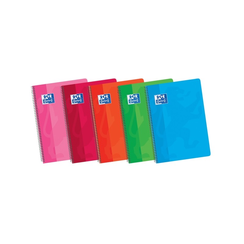 Quaderno a spirale Oxford School Classic 4th Grade Copertina morbida 4x4 - 80 fogli - Margine 4x4 - Colori assortiti