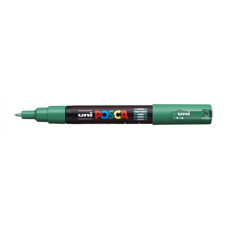Posca PC-1M Pennarello - Punta conica 0.7 mm - Inchiostro a base d'acqua - Resistente alla luce - Colore verde