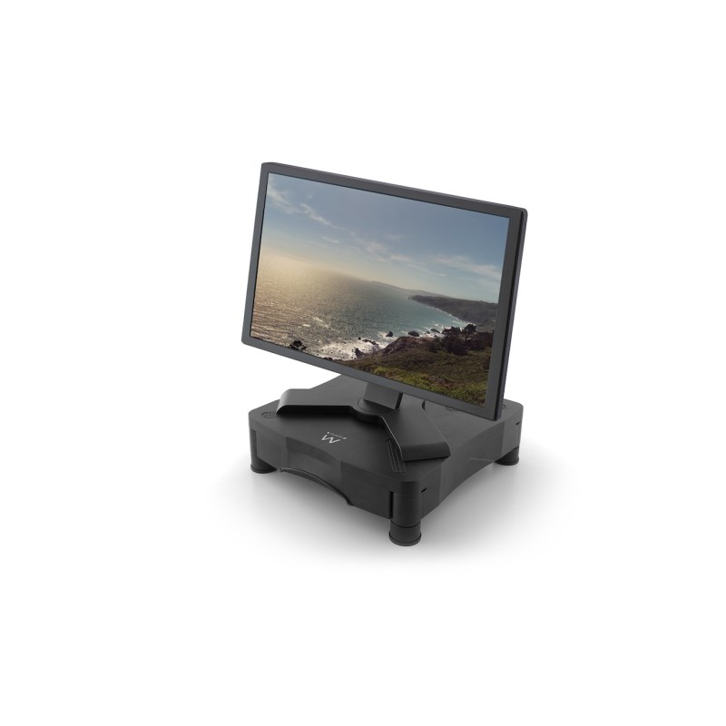 Sollevatore per monitor Ewent - Cassetto portaoggetti - Nero