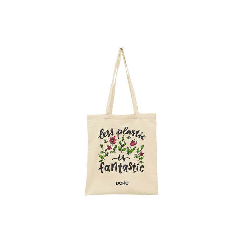 Dohe Medium Totebag in 50% cotone riciclato e organico 220g/m2 - Manici lunghi - Sostenibile e rispettoso dell'ambiente 