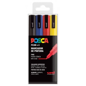 Posca PC3M Confezione da 4...