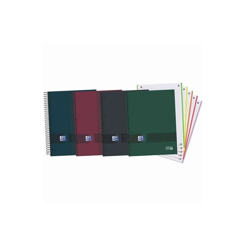 Oxford Europeanbook 5 Oxford e You Confezione da 5 quaderni a spirale A4+ griglia 5x5 - 120 fogli microperforati con per