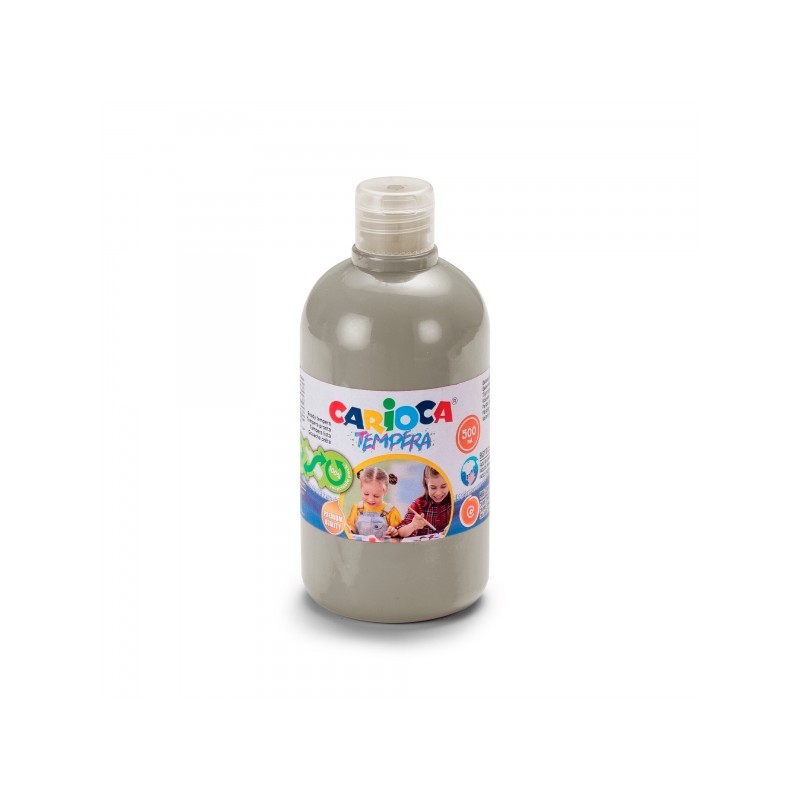 Bottiglia di tempera Carioca 500ml - Super lavabile - Facile da miscelare - Alta opacità - Colore argento