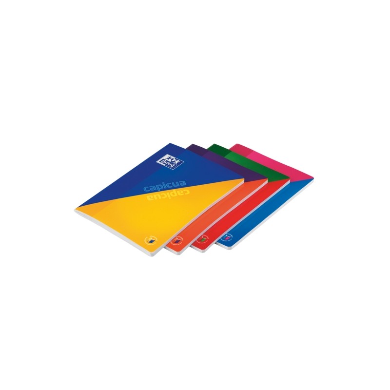 Oxford School Cap I Cua A4 - Copertina morbida - Quaderno reversibile con punti metallici - 4x4 60 fogli - Copertina bic