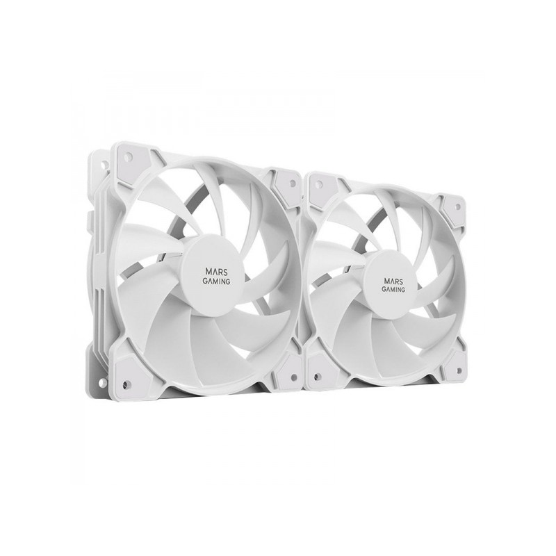 Mars Gaming MFPROX2W Fan Set - Ultra silenzioso - Cuscinetti FDB - Connettività 3PIN+4PIN - Bianco - Colore bianco