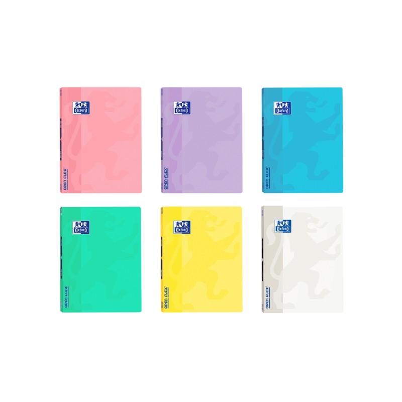 Oxford School Openflex WriteeErase Quaderno pinzato A4 - Copertina in plastica resistente - 1 riga con 2 margini - 48 fo