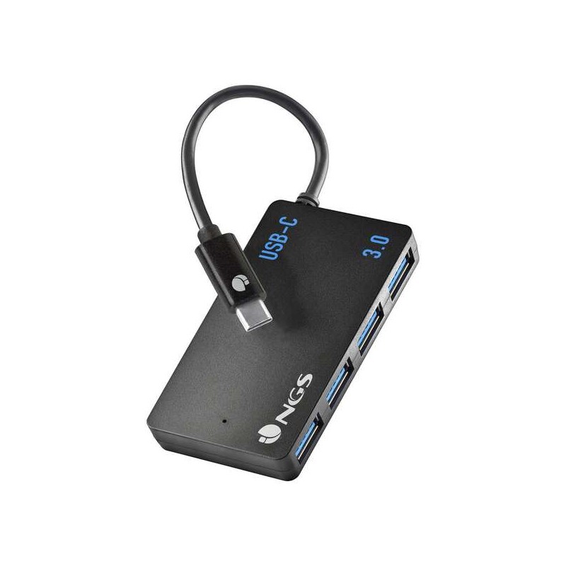 Hub USB-C NGS con quattro porte USB 3.0 - Dimensioni compatte - Trasmissione ad alta velocità - Compatibile con tablet 
