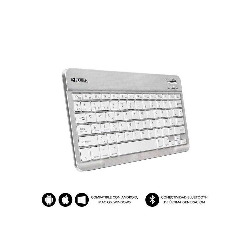 Tastiera Smart Bluetooth Subblim - Ultra sottile e ultra leggera - Connettività wireless Bluetooth 30 - Compatibile con
