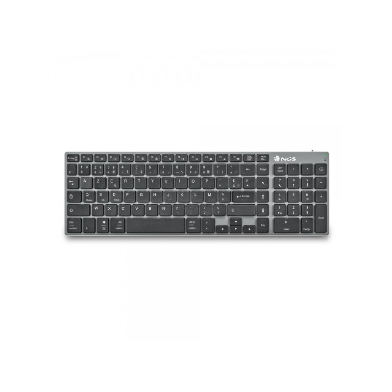 NGS Fortune-BT Tastiera multidispositivo USB Bluetooth senza fili - Layout francese - Silenziosa - Tasti di tipo X - Bat