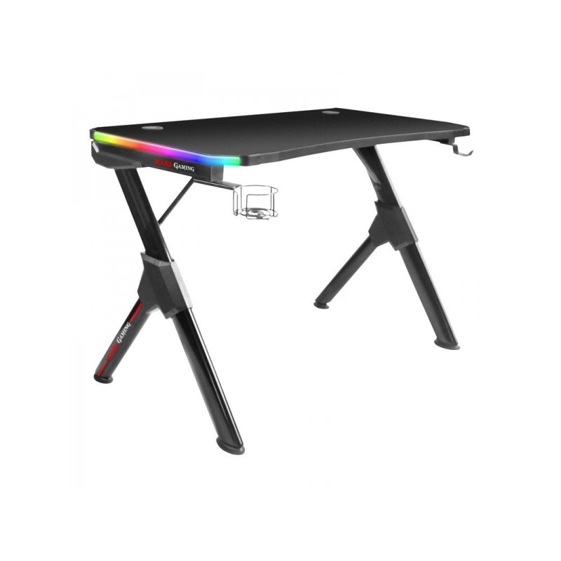 Tavolo da gioco Mars Gaming MGD RGB - Illuminazione ARGB 3D - Telaio a Y in acciaio - Piano in fibra di carbonio - Staff