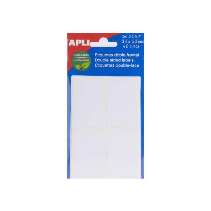 Etichette Apli doppio fronte bianco 34.0 x 53.0 mm