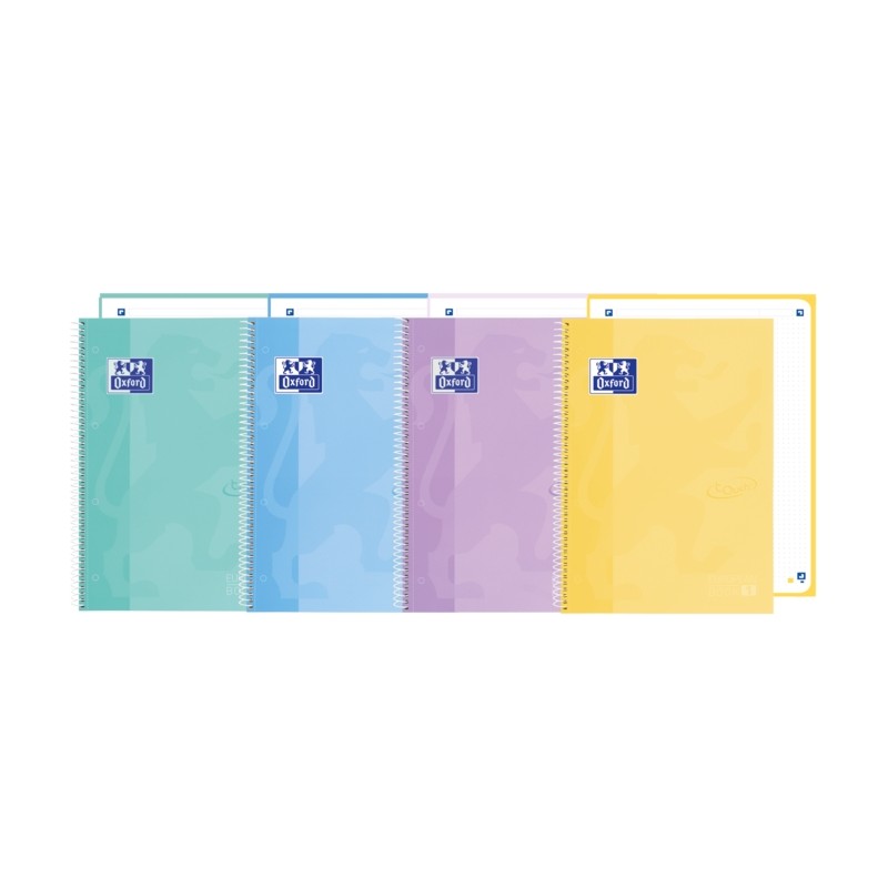 Oxford School Touch Europeanbook 1 A5+ Taccuino 80 fogli microperforati a righe - Copertina rigida - Colori pastello ass