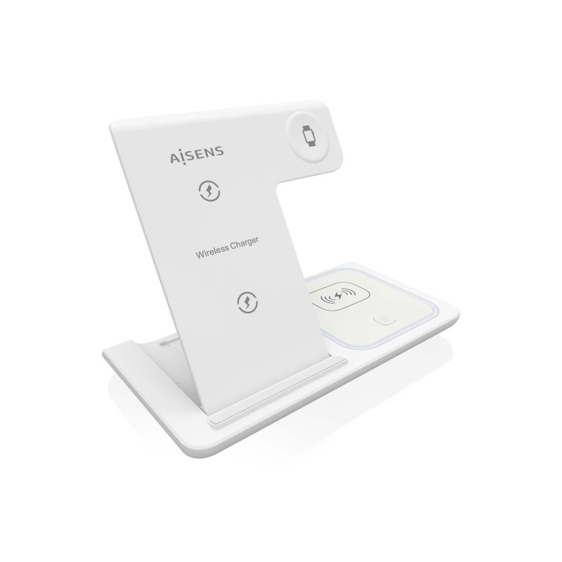 Aisens 15W 3-in-1 Caricatore wireless USB-C per cellulare - Apple Watch - auricolare con custodia di ricarica - Bianco