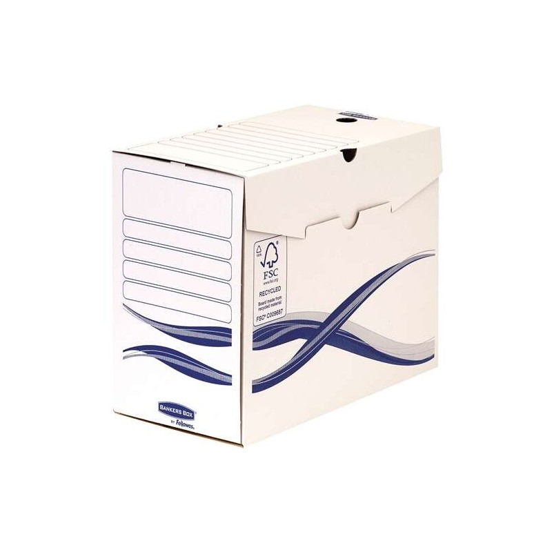 Fellowes Bankers Box Basic Confezione da 25 scatole per cartelle definitive A4+ 150 mm - Montate a mano - Cartone ricicl