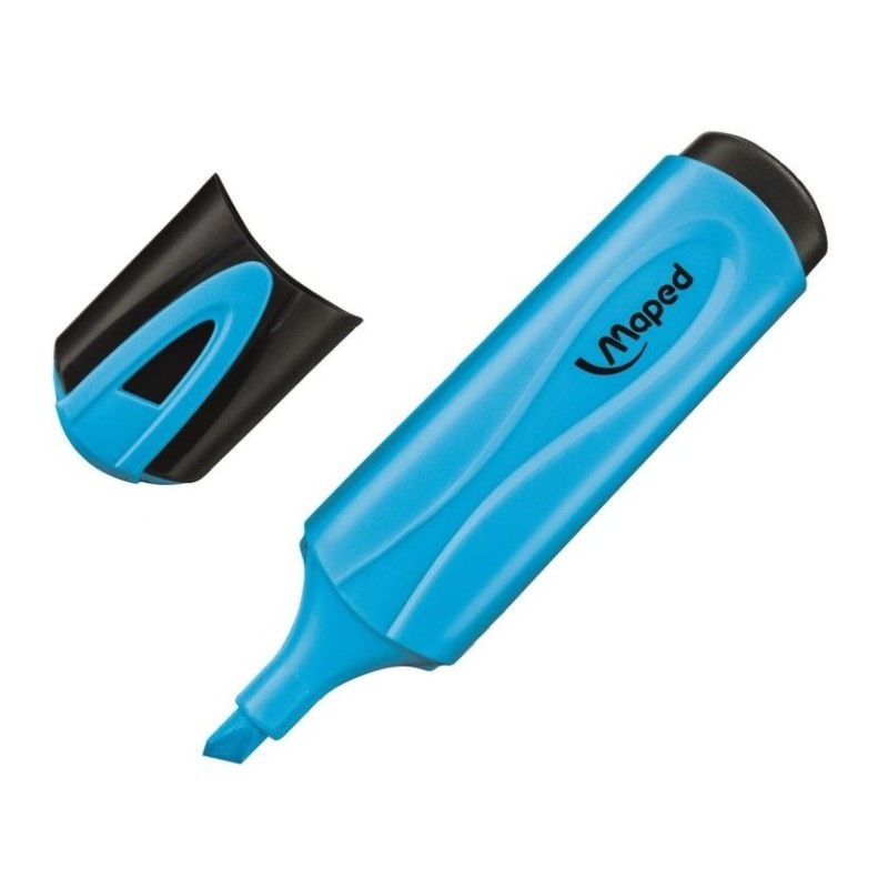 Maped Peps Classic Highlighter - Punta smussata - Linea da 1 a 5 mm - Ideale per sottolineare ed evidenziare - Colore bl