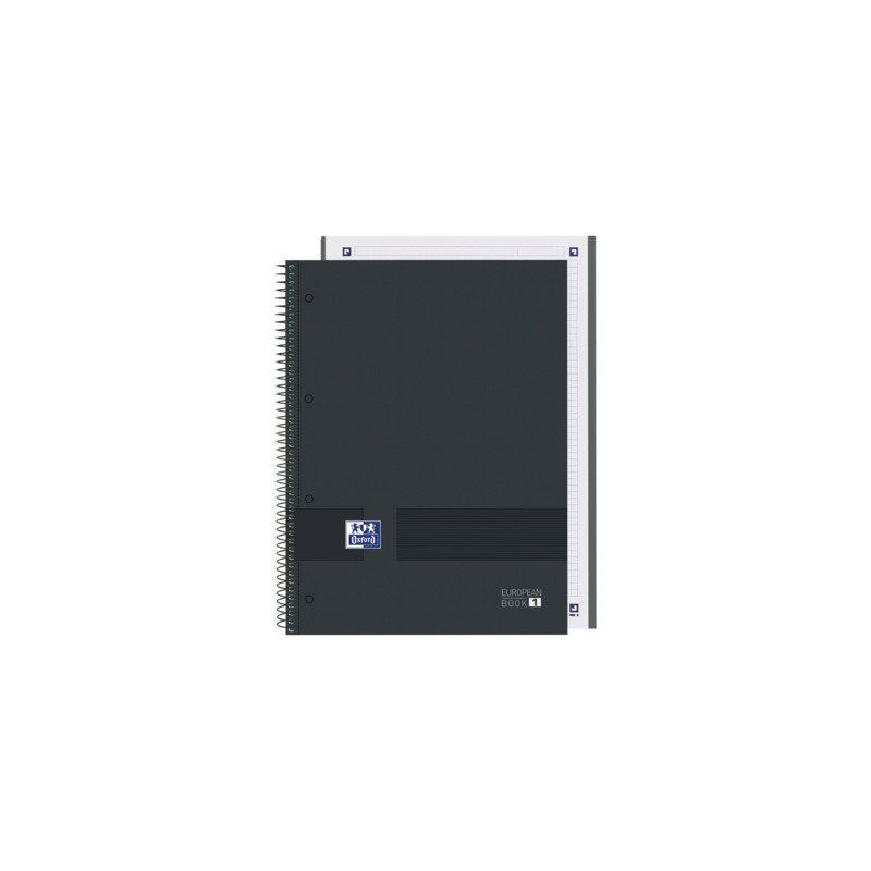 Oxford e You A4+ Quaderno europeo - Copertina rigida - Griglia 5x5 - 80 fogli - Colore nero