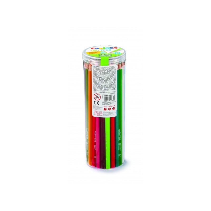 Carioca Tita Confezione da 50 matite in resina - Corpo esagonale - Colori brillanti e lavabili - Scrittura morbida - Min