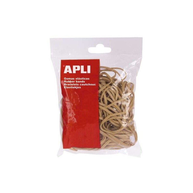Sacchetto Apli 100g di elastici Ø 100 x 5 mm - 70% gomma naturale - Alta elasticità - Alta qualità