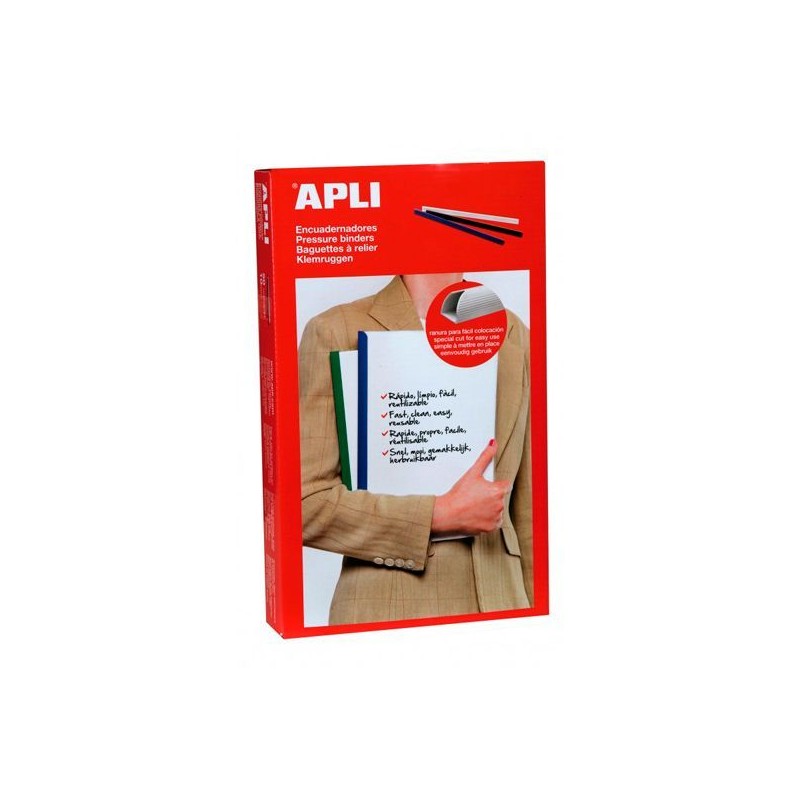 Apli Confezione da 50 raccoglitori scorrevoli - Facile e veloce - Fessura di inserimento - Capacità 150 fogli - Colore 