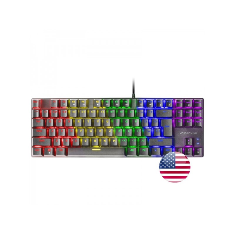 Tastiera meccanica da gioco Mars Gaming MK80 - TKL compatta - Illuminazione RGB - Tasti indelebili - Interruttori antipo