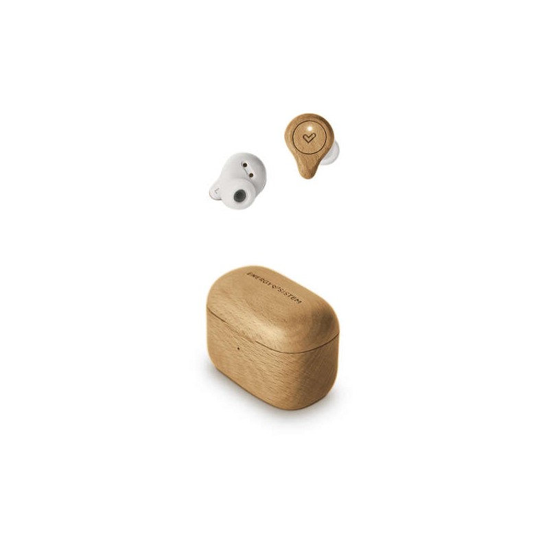 Energy Sistem Cuffie Eco Wireless BeechWood - Legno sostenibile - Box di ricarica wireless - Design compatto - Colore ma