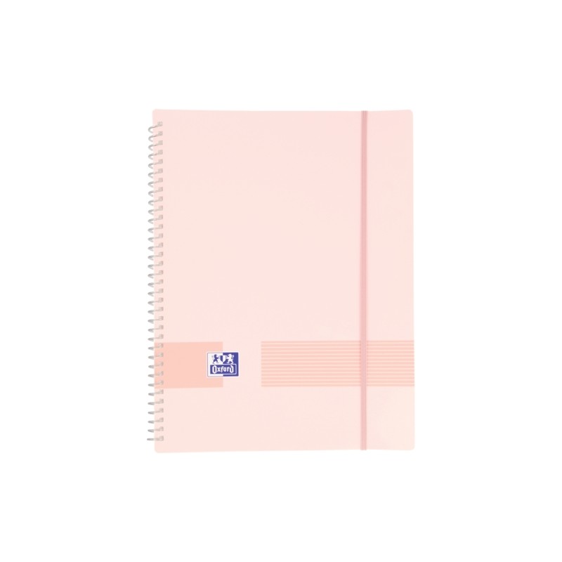 Cartella a libro Oxford Live e Go A4 - Copertina in plastica opaca - Rilegata a spirale con 40 tasche - Rosa Bubblegum