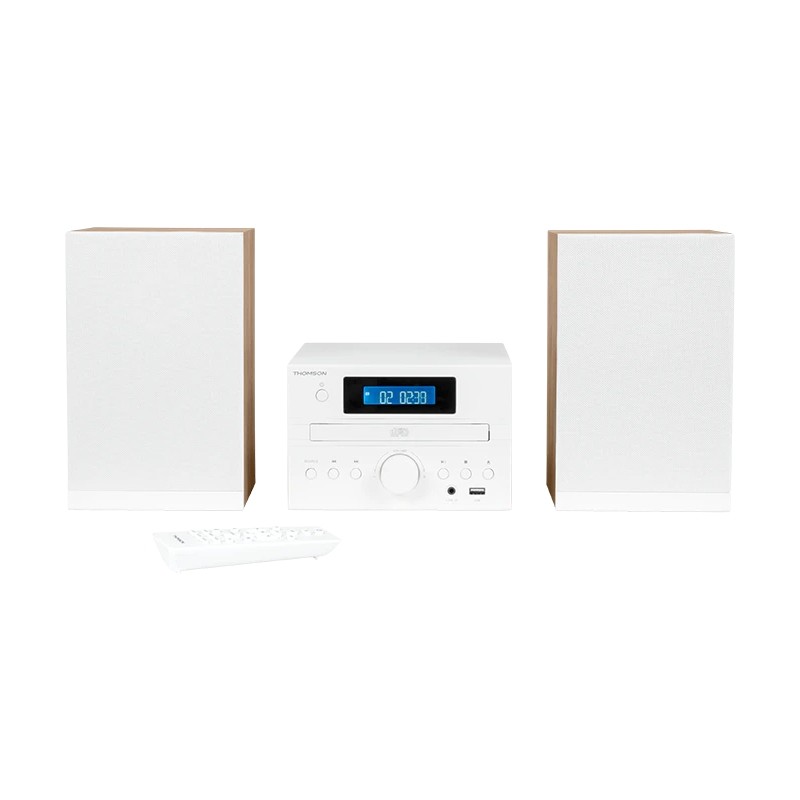 Thomson MIC121BT Micro Chain 50W Bluetooth - Lettore CD. radio FM - Tecnologia Bass Boost - Telecomando - Bianco