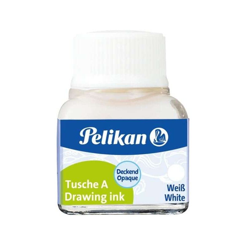 Pelikan China Ink 523 10ml N.18 - 10ml - Resistente all'acqua - Asciugatura rapida - Colore bianco