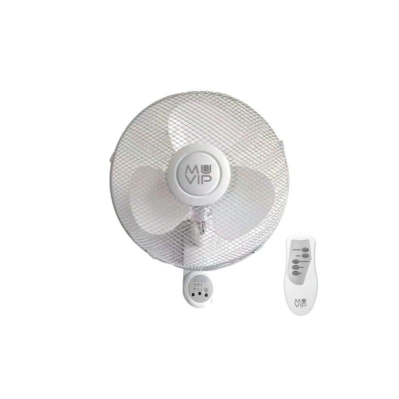 Ventilatore da parete Muvip - 45W - 3 velocità - Telecomando - Colore bianco