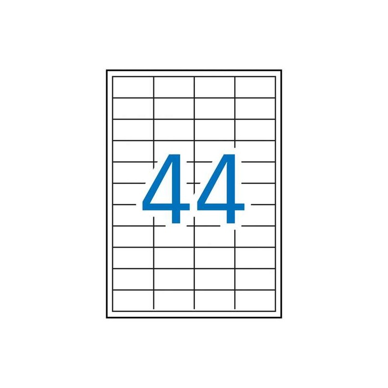 Apli Confezione da 4.400 etichette rettangolari 48.5x25.4 mm - 100 fogli per 44 etichette - Adesivo permanente - Bordi d