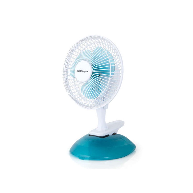 Orbegozo TF 0219 Pratico e sicuro ventilatore 2 in 1 - Potenza 8W - 2 velocità di ventilazione - Dimensione lama 15 cm 