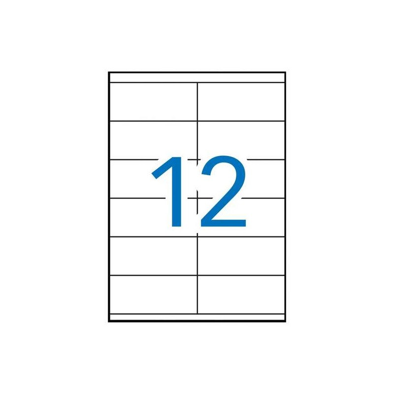 Apli Confezione da 1.200 etichette rettangolari 105x48mm - 100 fogli per 12 etichette - Adesivo permanente - Bordi dritt