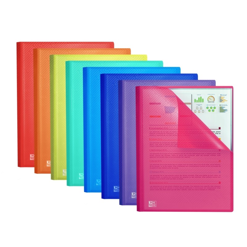 Cartella Oxford Urban A4 100 saldata - Coperchio in plastica traslucida - Colori assortiti