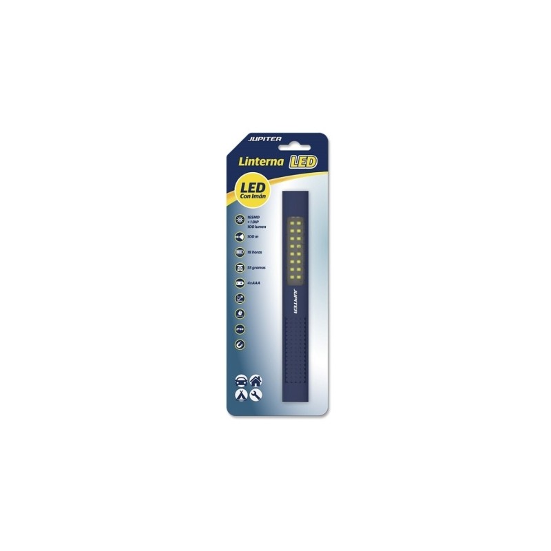 Luce da lavoro Jupiter Multiled 100lm - Con magnete - Resistenza IP44 - Alimentazione con 4 batterie AAA (non incluse) -