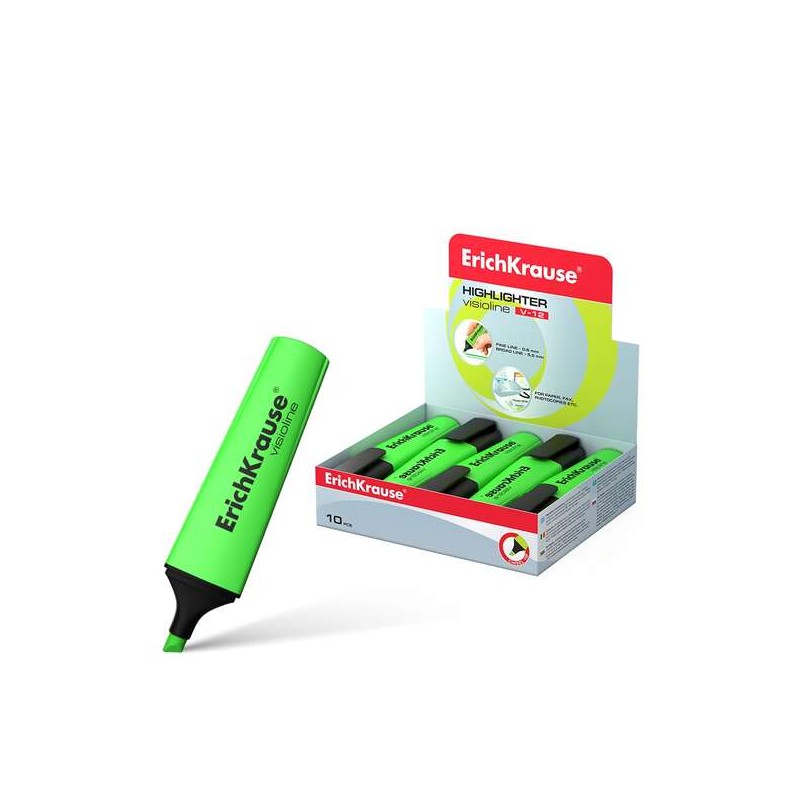 Erichkrause Visioline V-12 Highlighter - Punta smussata - Inchiostro a base d'acqua - Colore verde