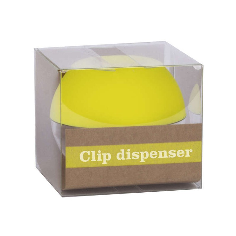Dispenser per graffette Apli Fluor Collection - Ø 70x60 mm - Coperchio magnetico Soft Touch - Include 50 graffette gial