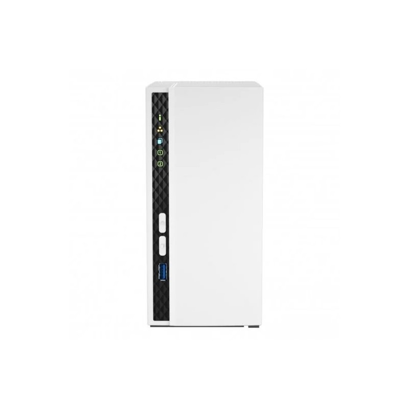 QNAP TS-233 NAS Tower Processore ARM Cortex-A55 - 2 GB di memoria - 2 alloggiamenti da 2.5. 3.5 - USB. RJ-45 - Ventola d